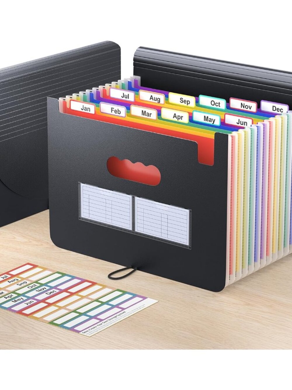 Accordion File Organizer, 12 - Pocket Expanding File Folders